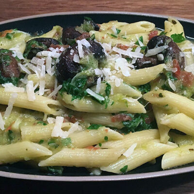 Opskrift: Sund pasta med champignon og porre