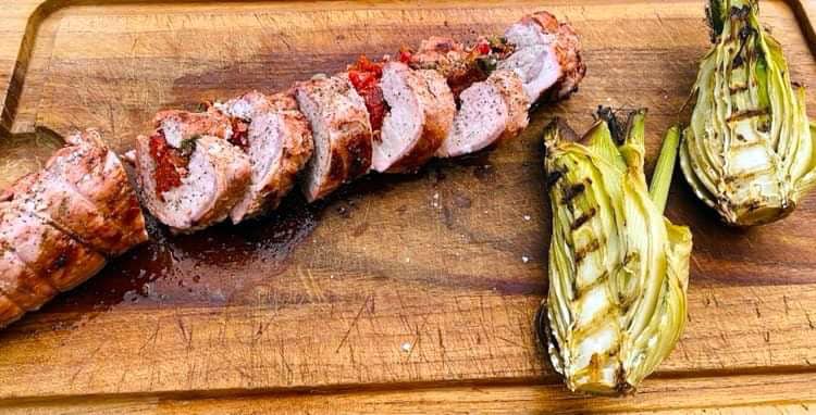 Opskrift: Italiensk fyldt helstegt mørbrad på grill