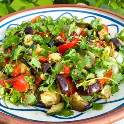 Marokkansk salat med ovnbagte grøntsager